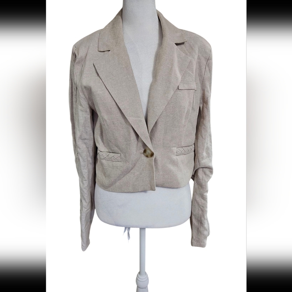 Jason Wu Cropped Linen Blend Single Button Braide… - image 2